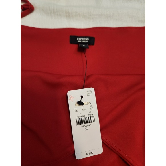 NWT Express Women's XL Red Spaghetti Strap V-Neck Bodysuit - Picture 4 of 11